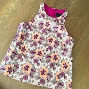 J. Crew Collection Gilded metallic embroidered Top Sz 0